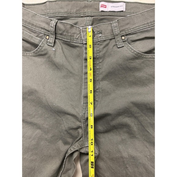 Wrangler Pants Mens 32x32 Green Chino Straight Leg Regular Fit Workwear - Picture 7 of 11